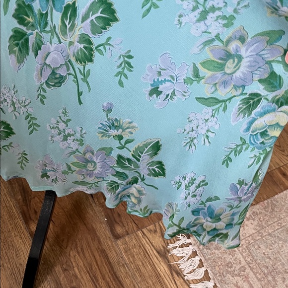 April Cornell Aqua and Lavender Floral Maxi Dress - Picture 10 of 13